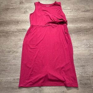Betabrand Dress Womens XL Red Stretch Knot Jersey Dress Stretch Performance